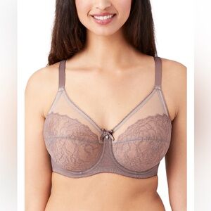 Wacoal Retro Chic Full Figure Underwire Bra Size 36DDD in Cappuccino